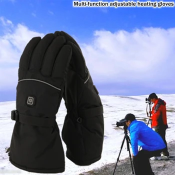 1 чифт топли зимни ски ръкавици с електрически нагревател, работещи на батерии, ниво 3 отопление