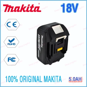 100%Оригинален Makita 18V 5.0 Ah, разменени led литиево-йонна батерия LXT BL1860B BL1860, зареждаема батерия за електрически инструменти