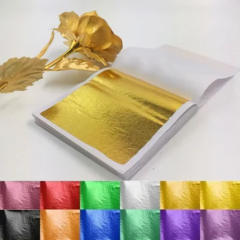 100ШТ Фолио за Дизайн на Ноктите позлата за Маникюр Фолио Книжен Злато в Листа Гел за Творчеството на Тонер Реактивна Фолио за Украса бижута