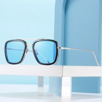 2022 Ретро Квадратни Слънчеви очила, Мъжки Марката Vintage Слънчеви Очила в метални Рамки За Пътуване, Мъжки Слънчеви очила с Огледални очила за шофьора Gafas Oculos De Sol