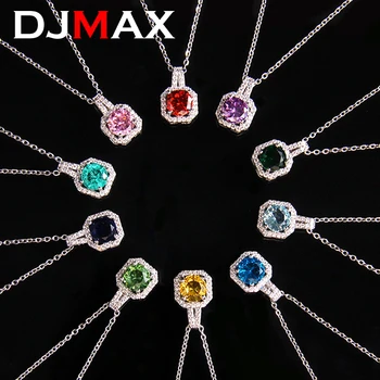 2023 Нов DJMAX Оригинален От 925 Сребро, Цветни Дамски Diamond Верига за Бр, 1 Карата, Муассанит, Диамантена Огърлица за Жени