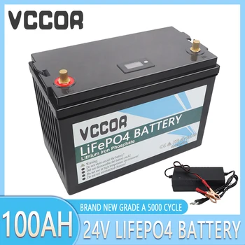 24V 100Ah LiFePO4, Литиево-желязо-фосфатный батерия Вграден BMS 5000 Цикъла За подмяна на по-голямата част резервно копие на източник за домашно съхранение на енергия