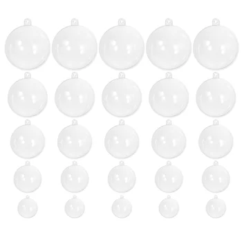 25 Бр. пластмасов пълни с топка, орнамент, занаяти, производство на прозрачни украса, Коледна декорация, вана, окачване Коледна елха, ABS, висящи