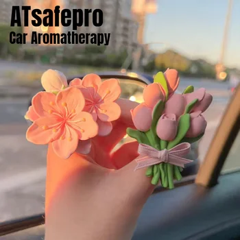 Atsafepro Авто Аромат Прекрасен Розов Цветя, Праскова, Климатик Елегантен Скоба За Освобождаване На Въздух Украса Парфюми