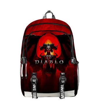 Diablo IV Lilith Game 2023 Нови раници с цип Училищна чанта Уникален раница Пътна чанта от Плат Оксфорд