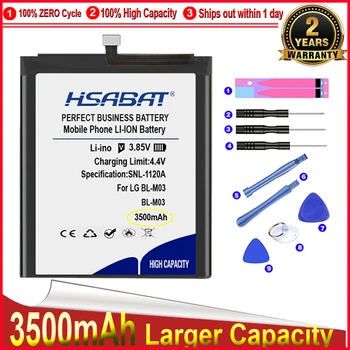 HSABAT 0 Цикъл 3500 mah BL-M03 Батерия за LG K22 K200HM висок Клас Преносим мобилен Батерията на телефона