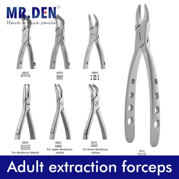 MR DEN Висококачествени дентални клещи за екстракция на зъби за възрастни, зъболекарски инструменти, клещи за остатъчни корени