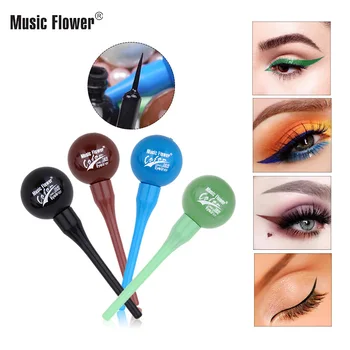Musicflower 4 цвята/комплект очна линия във формата на леденца Дебела водоустойчива очна линия, без петна