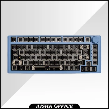 MXRSKEY 820PRO Безжична ръчна клавиатура Алуминиеви комплекти RGB Многофункционална дръжка, Уплътнение геймърска клавиатура Гореща Замяна на Лаптопа Офис