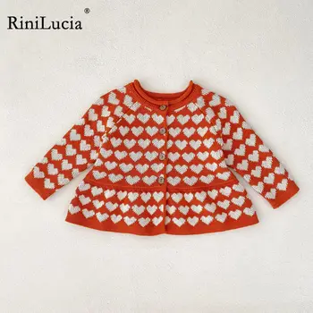 RiniLucia/ детски вязаный жилетка, яке от 0 до 3 години, Есен нов пуловер за малки момичета, однобортные върхове, вязаный пуловер за деца, однобортный пуловер за новородени
