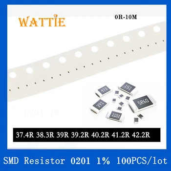 SMD резистор 0201 1% 37,4 R 38,3 R 39R 39,2 R 40,2 R 41,2 R 42,2 R 100 бр./лот микросхемные резистори 1/20 W 0,6 мм *0,3 мм