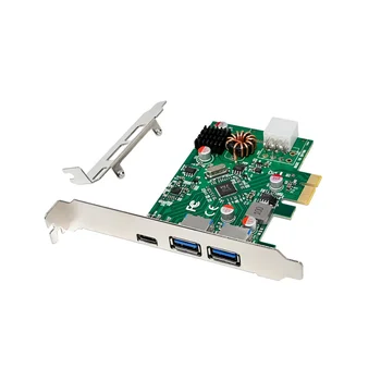 VL805 PCIE X1 USB3.0 TYPE-A + C PD3.0 Високоскоростен конверсионная карта за разширяване на 5G PCI-E USB3.0 Такса за управление