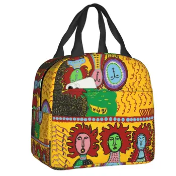 Yayoi Kusama Абстрактно изкуство Изолирано чанта за обяд за жени, Водоустойчиви термосумка-хладилник, Офис чанти за пикник, пътни чанти за хранене