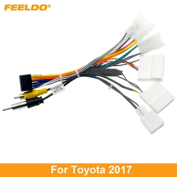 Авто 16-пинов захранващ кабел FEELDO, Колан, кабели, адаптор за Toyota 2017 + Кабел за инсталиране на устройството