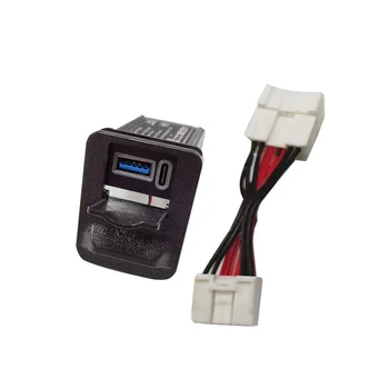 Автомобилни Задните Седалки USB Адаптер за Зарядно Устройство QC 3.0 D Type C Конектор за Бързо Зареждане на Toyota Alphard Vellfire 30 Серия 2015-2023