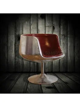 Алуминиева чаша за вино с нитове, стол за кафе, бар стол, модерен арт стол за дневна, европейското алуминиево кожен стол ръчно изработени