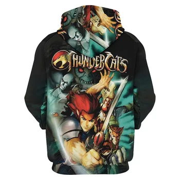 Аниме Thundercats Графична hoody с качулка за мъже с 3D принтом Thundera от анимационни Новост в толстовках, Дамски дрехи, Пуловер Harajuku Fashion y2k