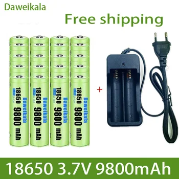 Батерия 18650 Акумулаторна Батерия с Капацитет от 3,7 В 18650 9800 mah Литиево-йонна Акумулаторна Батерия За Фенерче + Зарядно устройство