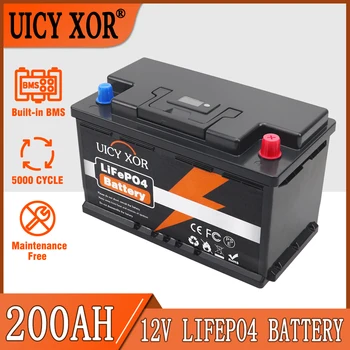 Батерия LiFePO4 12V 200Ah Вграден в BMS Блок литиево-железен фосфат елементи За подмяна на по-голямата част резервно копие на източник за домашно съхранение на енергия