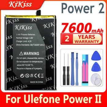 Батерията е с капацитет от 7600 mah за мобилен телефон Ulefone Power 2 Power2, акумулаторна литиево-полимерни батерии Batteria, тествани на 100%