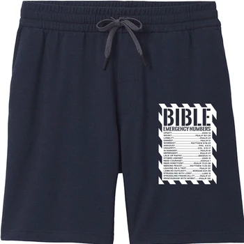 Библейски номер за спешна помощ с Нови мъжки къси панталони Християнска отдаденост на Поклонение на Исус Христос Случайни мъжки дизайн Хип-хоп Мъжки къси панталони