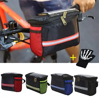 Велосипедна чанта на волана, чанта-органайзер за каране на велосипед рамка, Водоустойчиви калъфи за телефон, Мултифункционален Преносима чанта през рамо