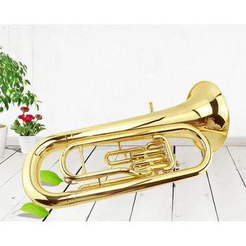 Висококачествен Музикален инструмент Bb B flat triplet euphonium MAS-308 с твърд футляром, мундштуком, кърпа и ръкавици
