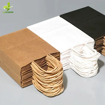 Екологично чиста рециклирана Черно-бяла опаковка за пакетирана храна, хартиена торба за пазаруване в магазина за подаръци, Кафяв плик от крафт-хартия с дръжка