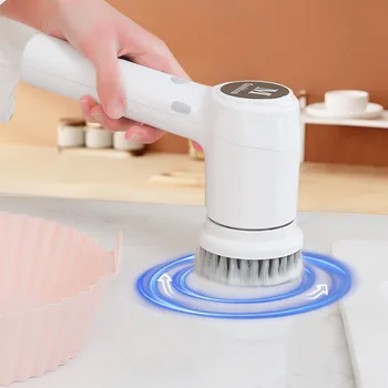 Електрически Отжимной чистач, Мощна четка за почистване, скрубер за душ с цифрови ръчни четки за почистване на мивки и полировщика от неръждаема стомана