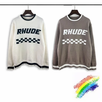 Жаккардовый пуловер Track Rhude За Мъже и жени е 1: 1, Горна версия, Трикотажни Блузи, Оверсайз