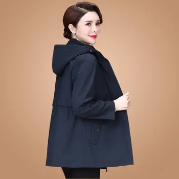 Жените 2023, Пролет-Есен, Нова однотонная яке с дълги ръкави в Корейски стил, Модни Свободни Дамски Ежедневни палто с качулка, Връхни дрехи, Палто Z77