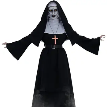 Женски костюм Монахиня на ужасите за Cosplay, Костюм за ролеви игри с Кръст-Духа на Хелоуин, Карнавальное концерта, костюми за възрастни
