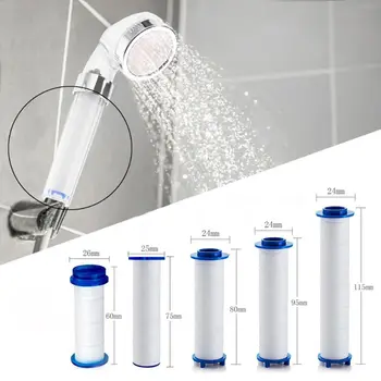 Заменяеми филтър за душ 5 бр. за запазва накрайник за душ-Филтър за вода за душ с висока производителност за отстраняване на флуор, хлор и твърда вода