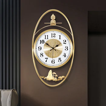 Златни Класически Стенен Часовник С Тихо Механизъм, Старомоден Показалеца, Луксозни Стенни часовници За спални, Стилен, Съвременен Голям Reloj Pared Home Decor
