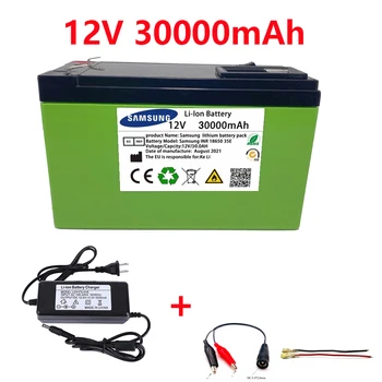 Индикаторът за захранване 12v 30Ah 18650 литиево-йонна акумулаторна батерия Подходяща за използване на слънчевата енергия и в электромобилях + зарядно устройство 12.6V3A