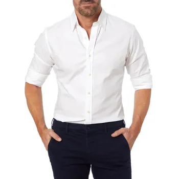 Класическа Ежедневна мъжка риза в бизнес стил, мъжки памучни ризи с дълъг ръкав с цип, под формата на мъжки ризи, домашна риза camisa
