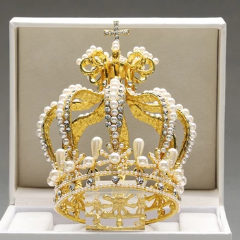 Класическа Луксозна Короната в бароков стил, Сватбени Аксесоари за косата на Булката, Кралица на партито, дамски диадеми