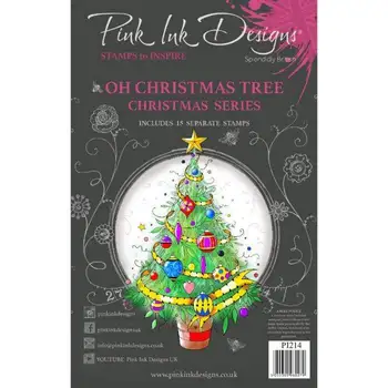 Комплект от прозрачни печати New Oh Christmas Tree 6 X 8 инча за scrapbooking 