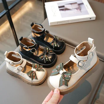 Луксозна обувки за момичета, Страхотна Детски Летни обувки с най-Високо Берцем и джапанки на щиколотках, Стилна Нова Детски обувки на платформа 26-36, G08144