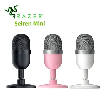Мини микрофон Razer Seiren USB, ультракомпактный Кондензаторен стрийминг микрофон за професионално микрофони, аксесоари за компютърни игри, Караоке