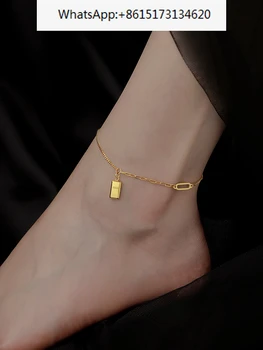 Модни универсална златна верижка за крака с покритие от 18-каратово злато за жени, стръмни и луксозен стил, малка лятна верига за крака