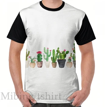 Мъжка тениска със забавна принтом, дамски потници, тениска с изображение на кактус, ежедневни тениски с кръгло деколте и къс ръкав