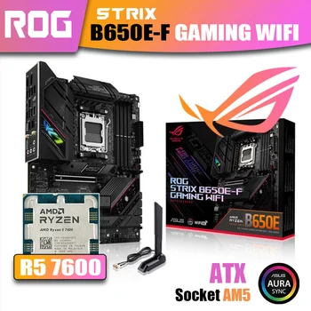 Нов комплект ASUS ROG STRIX B650E-F GAMING WIFI С процесор на AMD Ryzen 5 7600 дънна Платка AM5 DDR5 Памет Mainboard RGB Combo