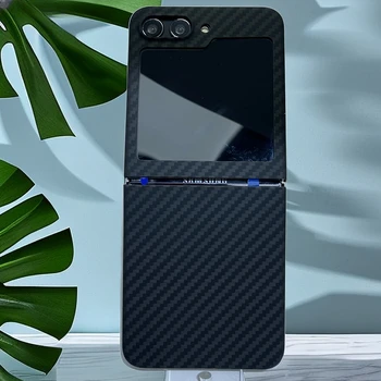 Нов твърд калъф от чисто въглеродни влакна за Samsung Galaxy Z Flip 5, Ултратънък калъф от висококачествен арамидни влакна Galaxy Z Flip 4