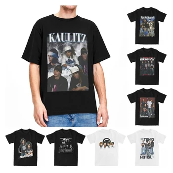 Нови тениски Tokio Hotel Tom Kaulitz за мъже и жени с кръгло деколте от чист памук, тениски музикална група с къс ръкав, ново прием на дрехи