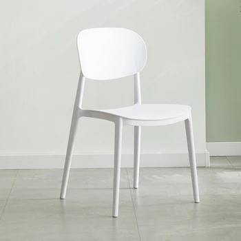 Обикновен пластмасов стол в скандинавски стил, мебели за дома, маса за Хранене, стол за кухня, Творчески писмен стол за възрастни, Мързелив стол с облегалка