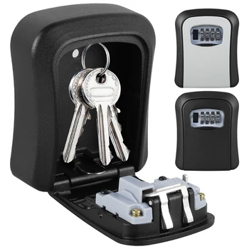 Органайзер за ключове с кодова ключалка, здрава, с монтиран на стената сейф за ключове, сейф за ключове е с голям капацитет, Сбрасываемая код комбинация от 4 цифри