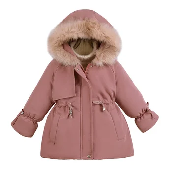 Палта за момичета, яке, Памучен връхни дрехи, Ветрозащитная облекло 2023, модерен загрята velvet зимата топъл зимен гащеризон, Детски дрехи