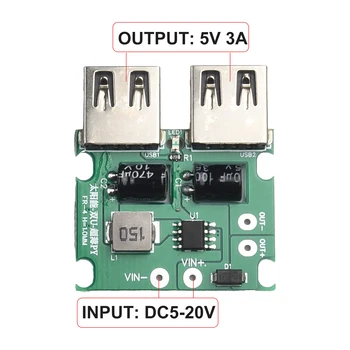 Подобрения в дома Двойно USB-регулатор Слънчев контролер Пластмасов USB-регулатор 5 ~ 20 В Черни източници на слънчевата енергия