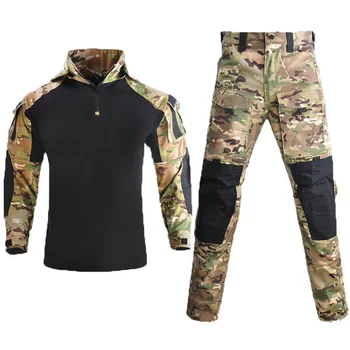 През пролетта на тактически костюм с качулка, мъжки дишаща ежедневни риза с много джобове, армията бойна риза за пейнтбола, износоустойчиви панталони-карго, комплект нови